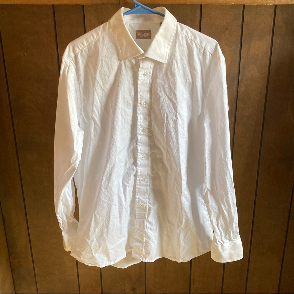 Gitman Bros Dress Shirt Mens 17 35 White Vintage Made In USA